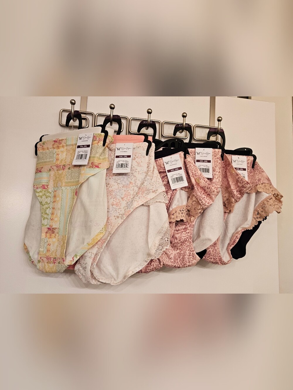 NWT Jessica Simpson Womens XXL 20 Underwear Lot 10 Pairs Brief Bikini Lace Trim